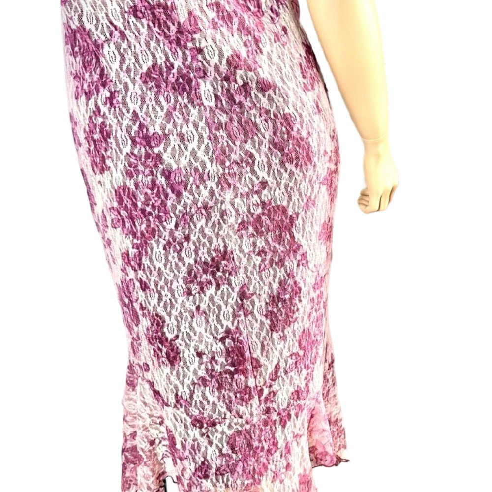 CHARLOTTE ROUSE Y2K lace & spaghetti strap party dress purple with pink like new - Picture 6 of 11